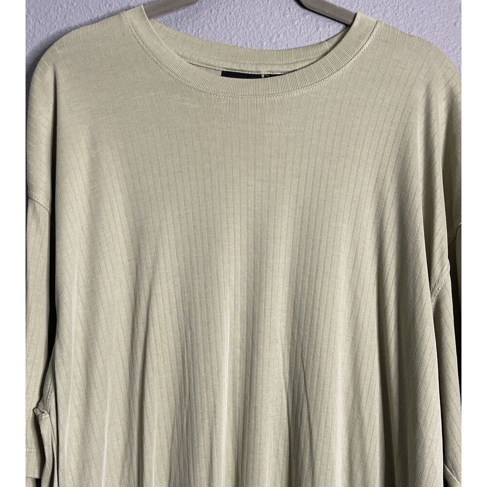 George Short Sleeve Shirt Mens L 42-44 Knit‎ Business Casual Office Olive Mint